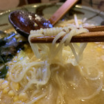 味噌一 - 中太の麺