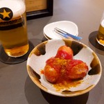 サッポロ生ビール黒ラベル THE BAR - カレーソーセージ(380円)