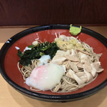 そばの神田 東一屋 - アサソバビンボー！  
      冷やし朝そば＋肉！