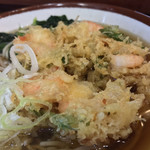 そばの神田 東一屋 - さらに #食べログ的に撮るとこうなる。  
      えびかき揚げ♡