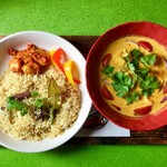 スプーンソング - エビとホタテのマラバール風カレー＆ベジプラオプレート 1,300円