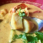 スプーンソング - 【エビとホタテのマラバール風カレー＆ベジプラオプレート 1,300円】ホタテちゃん