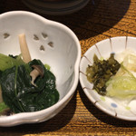 蕎喜 - 小鉢と香の物