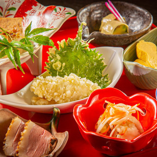 "Appetizer Gozen" where you can enjoy a variety of fresh ingredients from the suburbs of Kyoto Prefecture