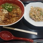 徳島ラーメン麺王 - ニンニクラーメン+炒飯セット