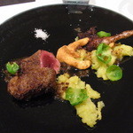 フロリレージュ - ヴィヤンド／クラシックな肉料理／ソローニュ地方産ピジョンラミエ（森鳩）のロースト、鳩の内臓ソース