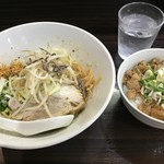 自家製麺 5102 - 塩まぜそば+チャーシューライス　750円+250円