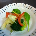 ごはんや - お食事コースの「魚介と野菜の小皿」