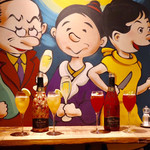 餃子とスパークリング バブルス - かちわりスパークリングワイン