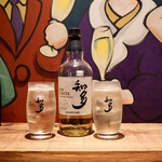 餃子とスパークリング バブルス - 知多ハイボール