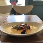 mel mel cafe. - 今回は、揚げ茄子とブロッコリーのカレークリームソース、ご飯は大盛りでいただきました（２０１９．７．２３）