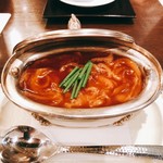 銀座ろくさん亭 - 強肴。鱶ひれ茶碗蒸し。
                                