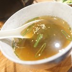 炭火焼ジンギスカン ポッケ - 羅臼昆布とろろスープ