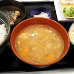 Yoshinoya - 塩鯖納豆定食　味噌汁変更