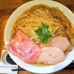 ラーメン 健やか - 限定細麺冷やし貝と煮干