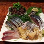 さば銀 - 鯖尽くし。〆鯖とゴマ鯖は佐渡産、生鯖は江戸前でした。