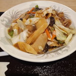 独一処餃子 - 五目あんかけ焼きそば、アップ