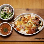 goody goody - ベーコンとほうれん草のクリームパングラタンプレート(550円)です。