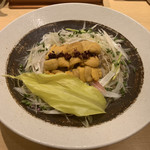 饗 くろ喜 - 茗荷竹と雲丹の冷やし和えそば（3,600円）※限定麺 2019.6