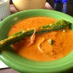 スプーンソング - 【南インドSP 1,500円】エビ(ブラックタイガー)と万願寺とうがらしがメインの南インド＋サンバル風カレー