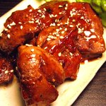 鍋・鉄板焼　暁 - 鶏の白肝鉄板照焼