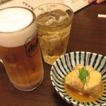 이자카야・텐 - 生中530円、上等梅酒430円