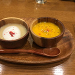 メゾンブルトンヌ　ガレット屋 - イモとカボチャのポタージュ