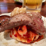 万正 - 塩タン ニンニク薬味＆キムチ