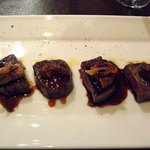 創作鉄板料理　funao - 牛フィレ肉　２色ソース　（フォアグラ・金山時味噌添え）