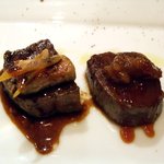 創作鉄板料理　funao - 牛フィレ肉　２色ソース　（フォアグラ・金山時味噌添え）