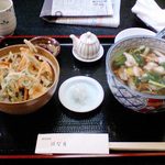 はな月 - かしわそばとミニかき揚げ丼