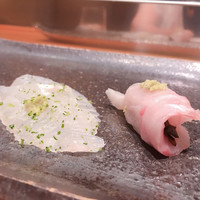 福鮨 - メイチダイ、のどぐろ昆布締め