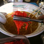 村山ホープ軒 - ２０１２年１月撮影　ラーメン大盛りのニンニク・もやし追加【９５０円】