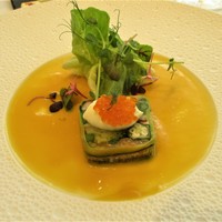 ソンブルイユ TOKYO - 前菜：オマール海老とサーモンマリネのテリーヌ