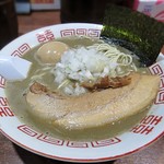 麺や而今 - 【(限定) 濃厚中華ソバ + 半熟味付け煮玉子】￥850 + ￥100