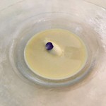 シェ松尾・松濤レストラン - 冷製トウモロコシのポタージュとソルベ