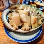 春寿司 - 鮑。ぶつ切りが美味い。