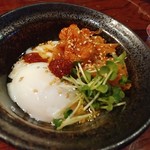 魚民 - 半熟たまごとキムチ