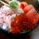 112360241 - 【2019.7.27(土)】三色丼⑰(かに・サーモン・いくら)2,000円