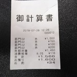 玄海鮨 - レシート です。 明朗会計～