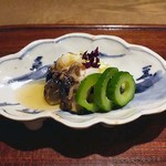 ごだん 宮ざわ - 先付　サザエ　糸瓜　胡瓜