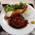 キッチンスズキ - 洋風ハンバーグ、海老フライ