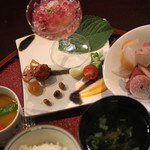 たか - 紫陽花みぞれ和え、夏野菜まマリネ、梅干し人参