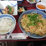 Senriyouudon - 2019年7月　ホルモン焼きうどん定食（950円）