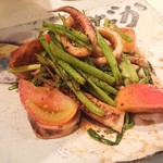 立呑み とだか - イカと空心菜のアンチョビ炒め