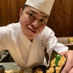 鮨 由う - プリン巻き 大将ノリノリ