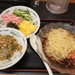 Hidakaya - 黒酢醤油冷やし麺＆ミニバジル丼