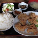 栄耀 - 鶏肉のから揚げ定食　￥730