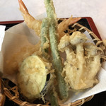長沢ガーデン レストラン - 天ぷら釜飯定食の天ぷら