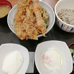 天丼てんや - 大江戸天丼　とろろそばセット　1080円